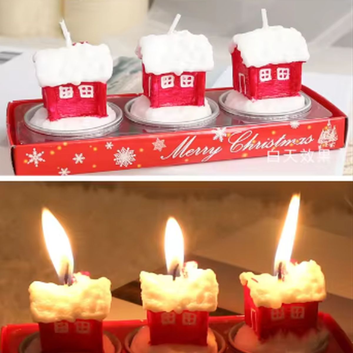 GENERICO - Set de 3 Mini Velas decorativas Navideñas