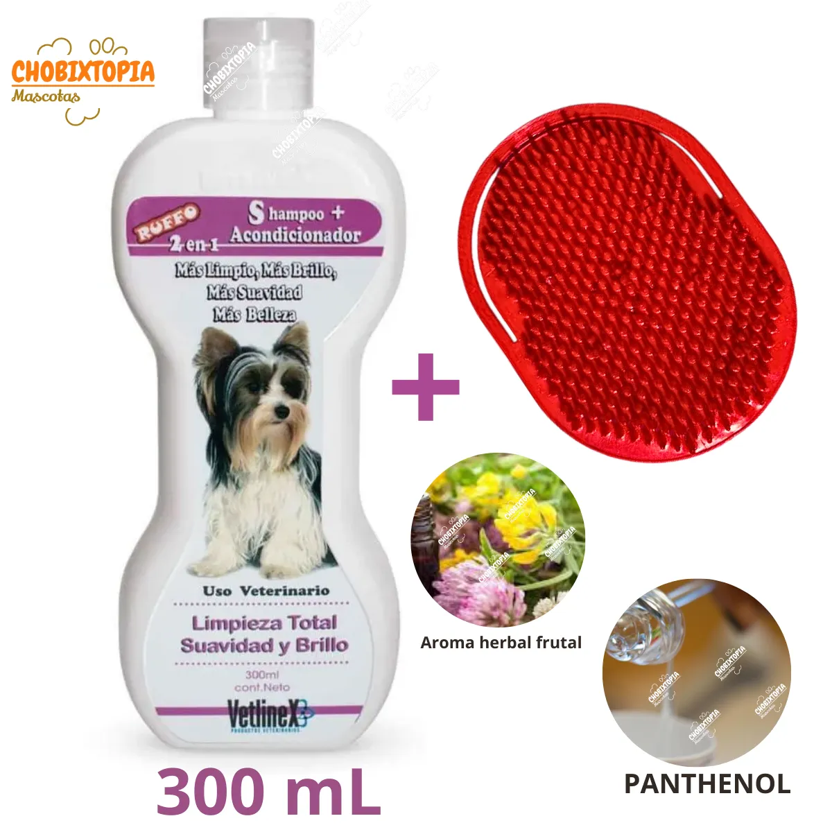 VETLINEX - SHAMPOO VETLINEX + ACONDICIONADOR 2 EN 1-PERRO x 300ML