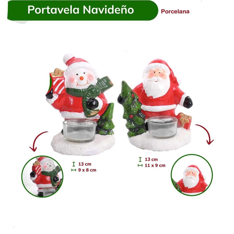 GENERICO - Porta vela navideña de cerámica