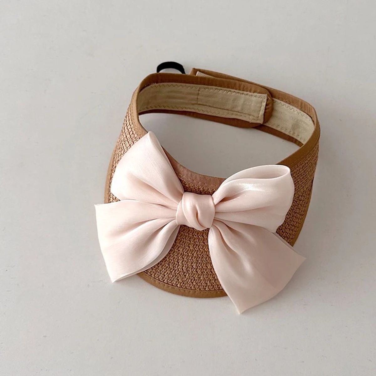 GENERICO - Sombrero de protección solar papa niña con lazo Caqui