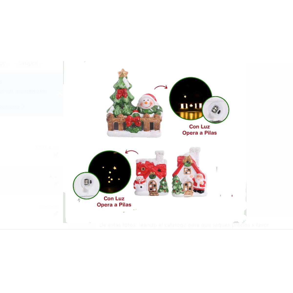 GENERICO - Adorno Navideño de Ceramica con luz Led