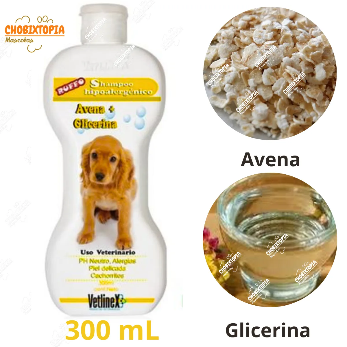 VETLINEX - SHAMPOO HIPOALERGENICO AVENA + GLICERINA 300 ML