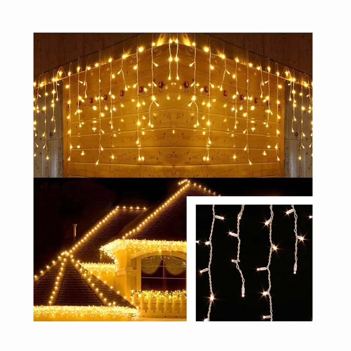 GENERICO - Cascada Navidad OFERTA Decoración Festivales Luces Led de 6mts Amarillas