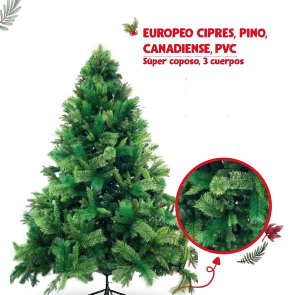 GENERICO - Árbol de Navidad Frondoso Pino Coposo 2.10 M