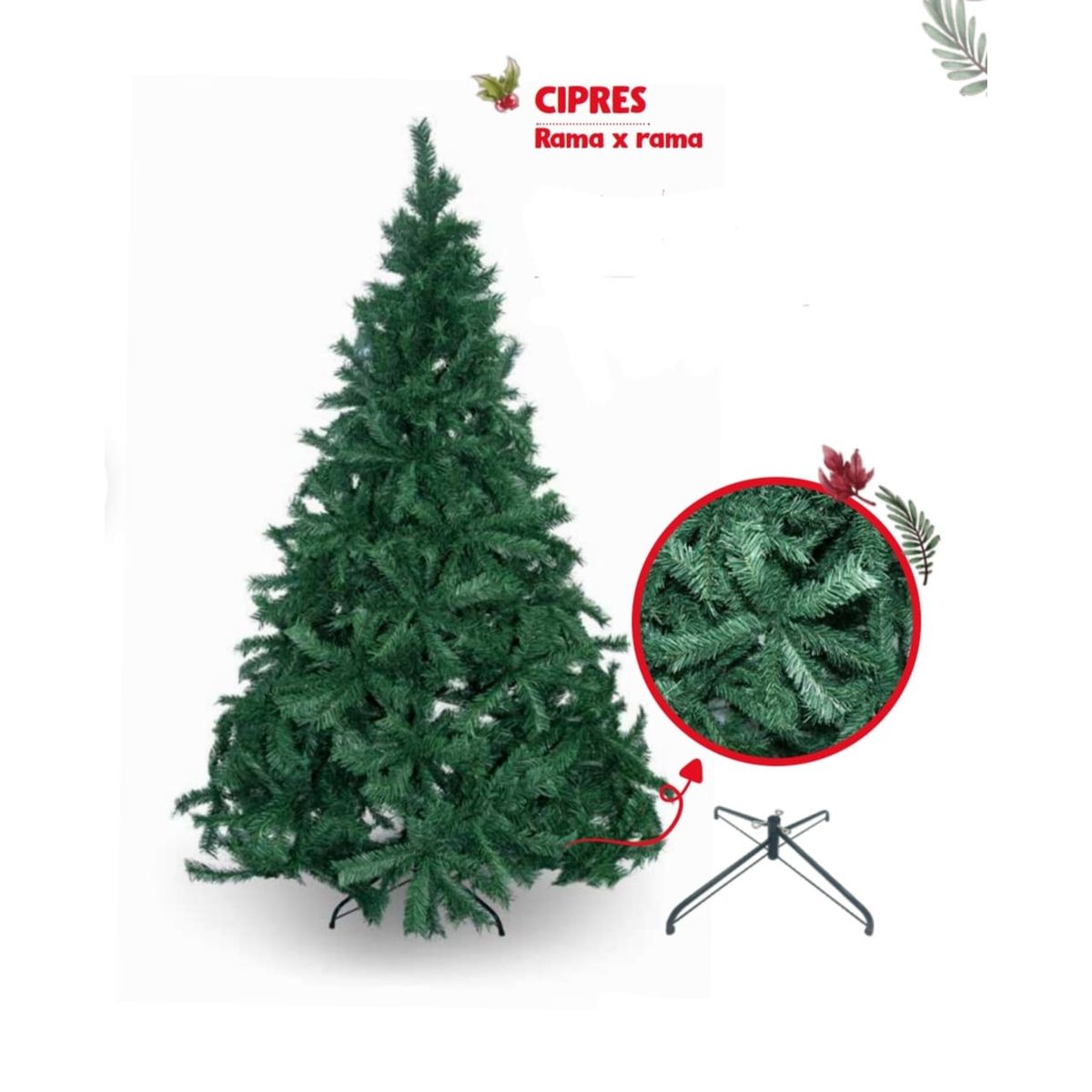 GENERICO - Árbol de Navidad Frondoso Pino Cipres  1.80 M Rama x Rama