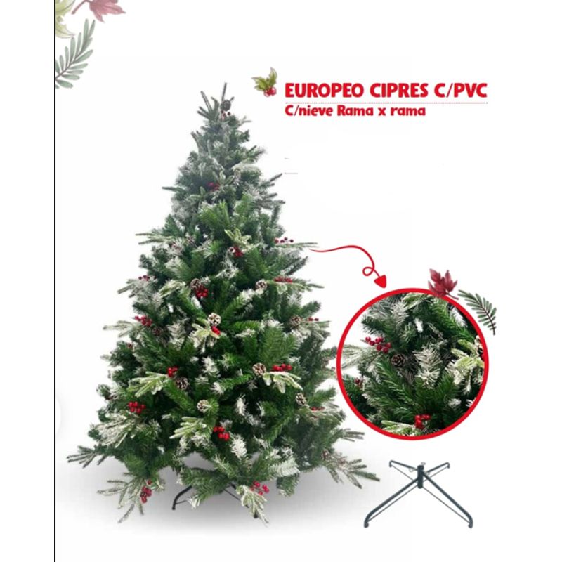 GENERICO - Árbol de Navidad Cipres con Nieve 2.10 M Rama x Rama