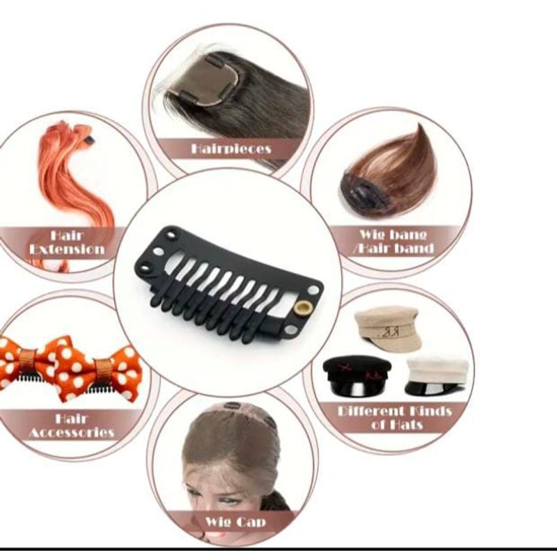 GENERICO - Set de 6 click para extensiones de cabello y accesorios imperceptible