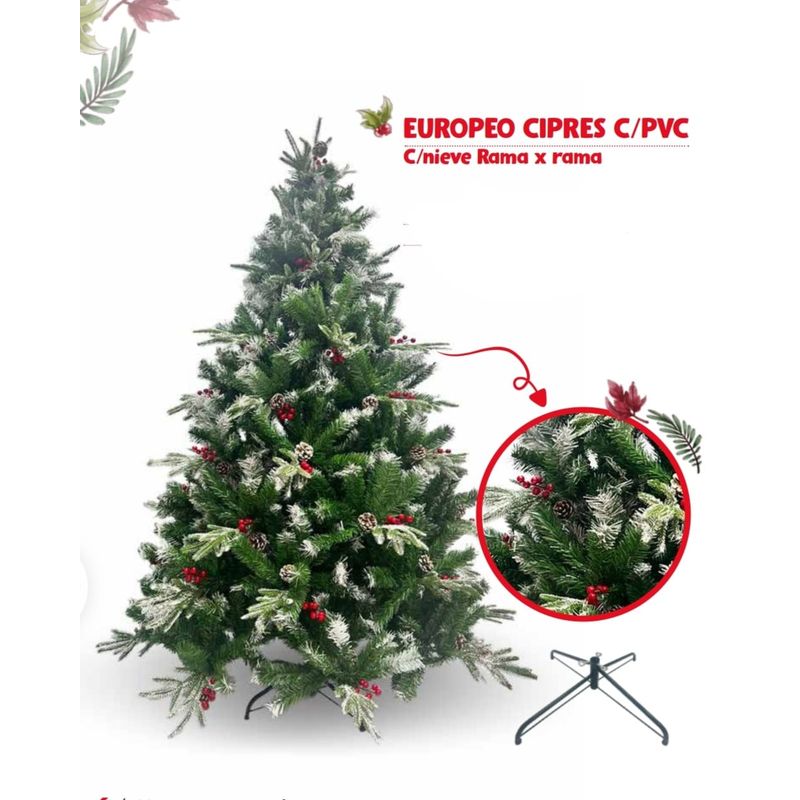 GENERICO - Árbol de Navidad Cipres con Nieve 2.40 M Rama x Rama