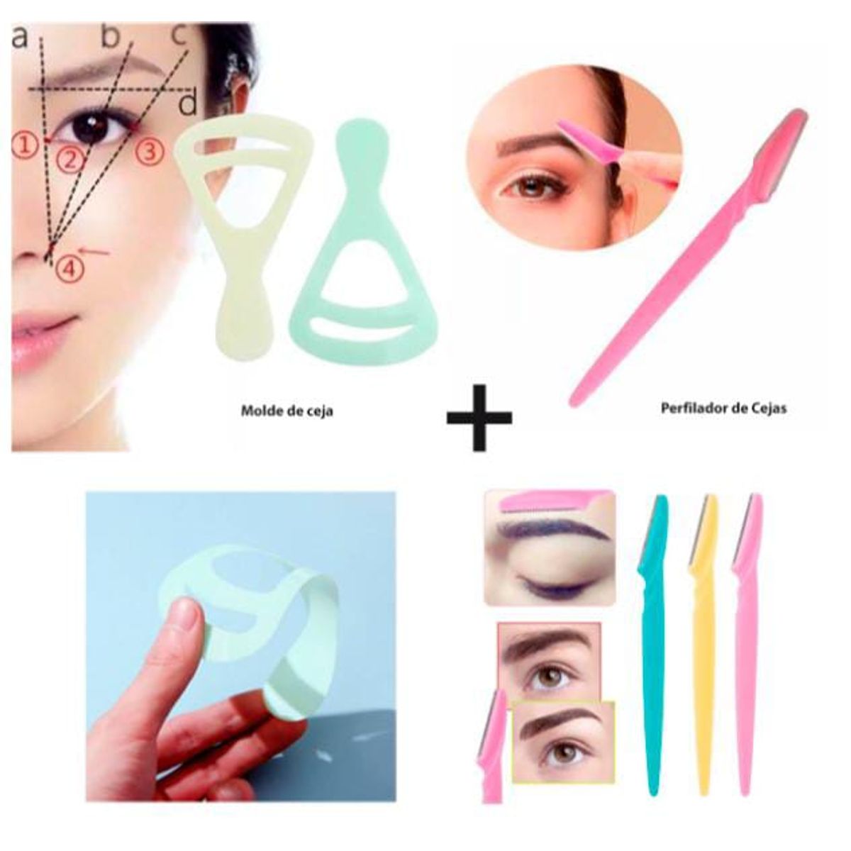 GENERICO - Pack 1 molde de ceja y 1 perfilador