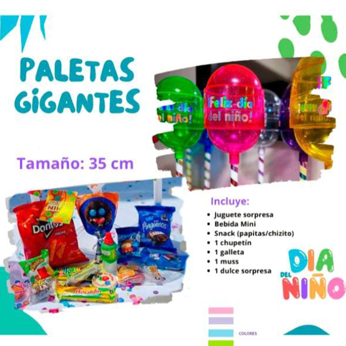 GENERICO - Pack 2Chupetin gigante sorpresa fiestas cumpleaños