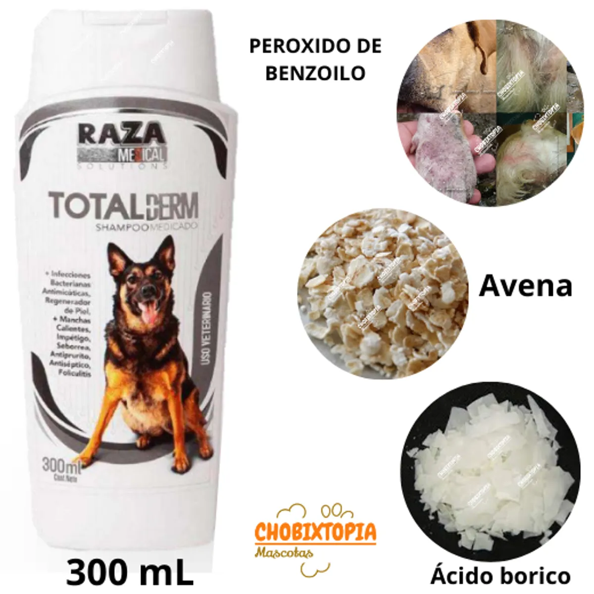 GENERICO - SHAMPOO RAZA MEDICADO PARA PERRO TOTALDERM X 300 ML