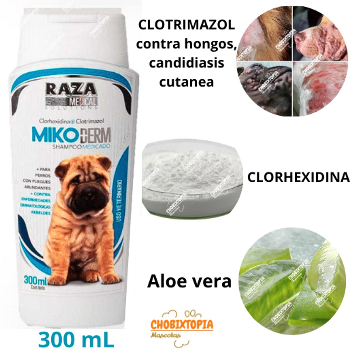 GENERICO - SHAMPOO MEDICADO PARA PERRO MYCODERM X 300 ML - RAZA