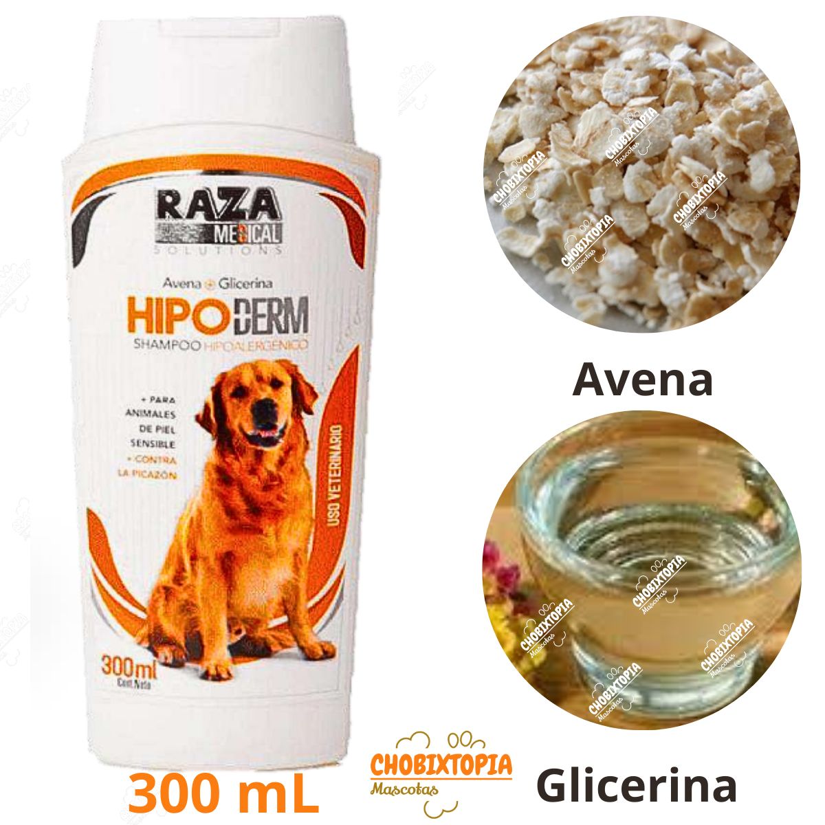 GENERICO - SHAMPOO MEDICADO PARA PERRO HIPODERM X 300 ML - RAZA