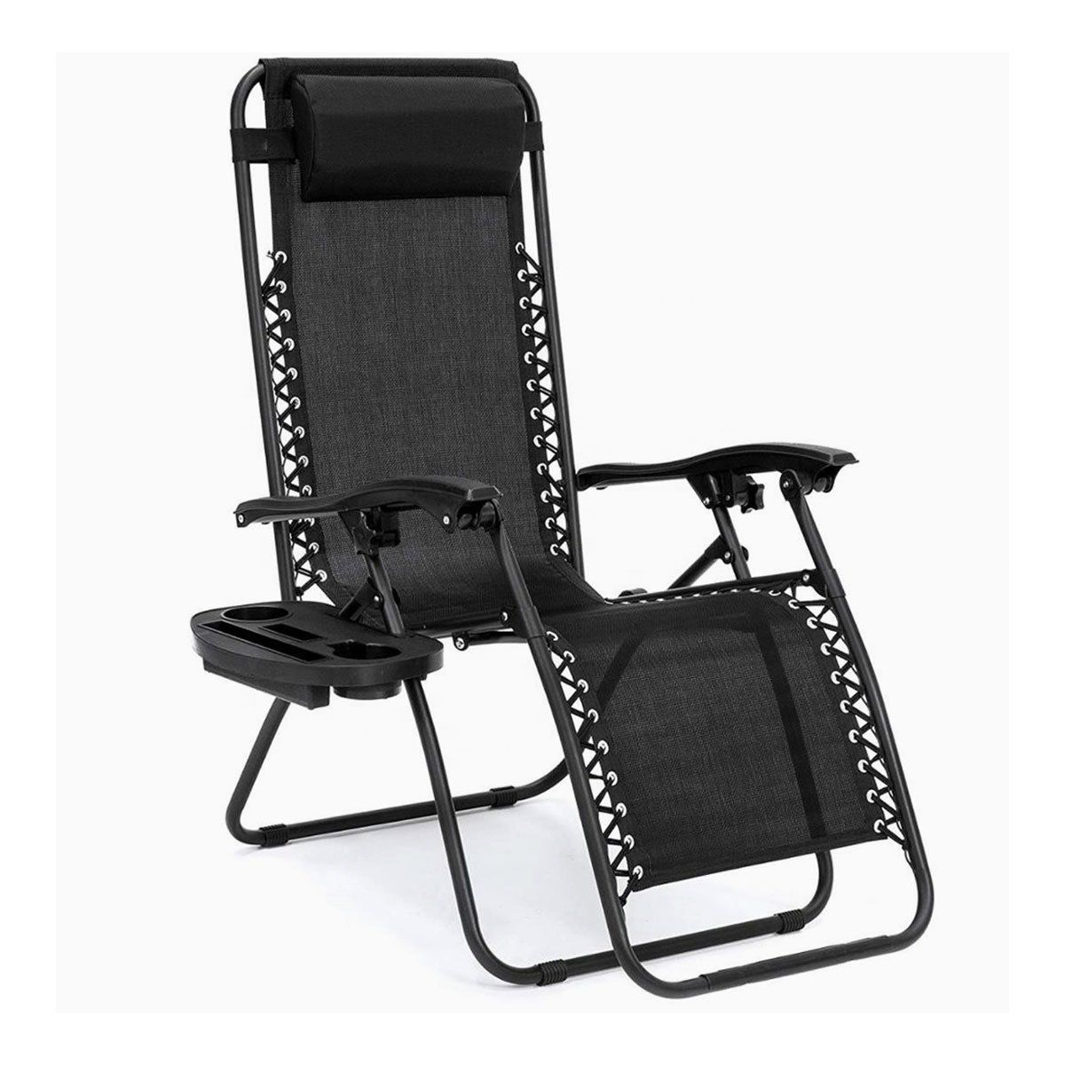 GENERICO - Silla Reposera Plegable Terraza Playera Reclinable Negra