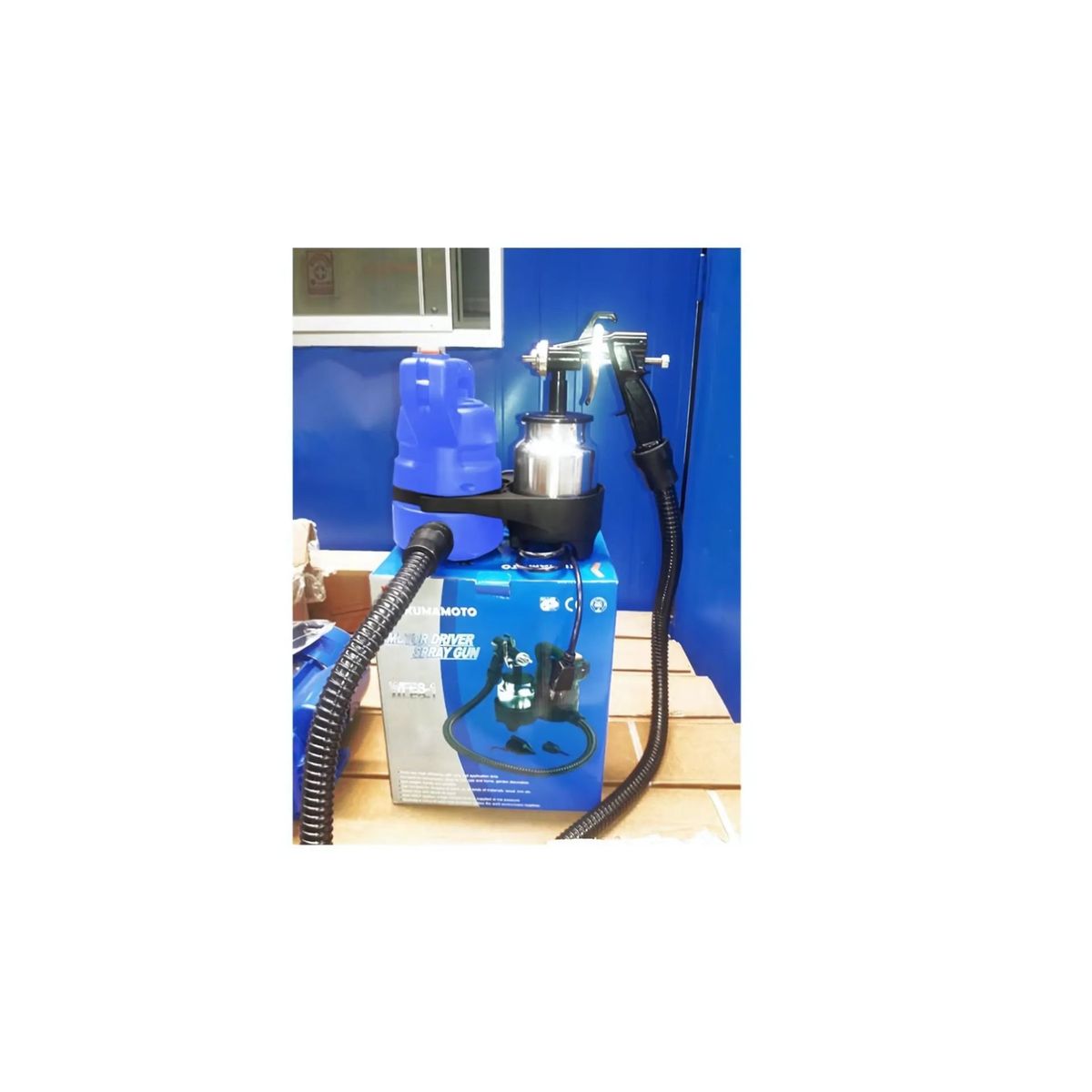 GENERICO - Mini compresora para pintar 450W Mod Wfes-1-azul