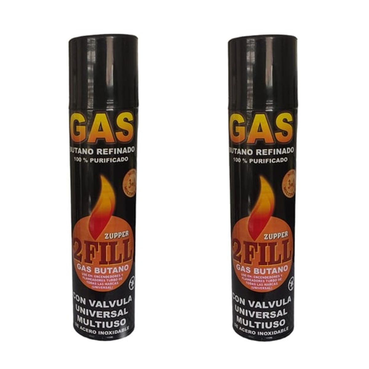 GENERICO - 2 Gas Butano Ultra Refinado Recarga Todo Tipo Encendedores