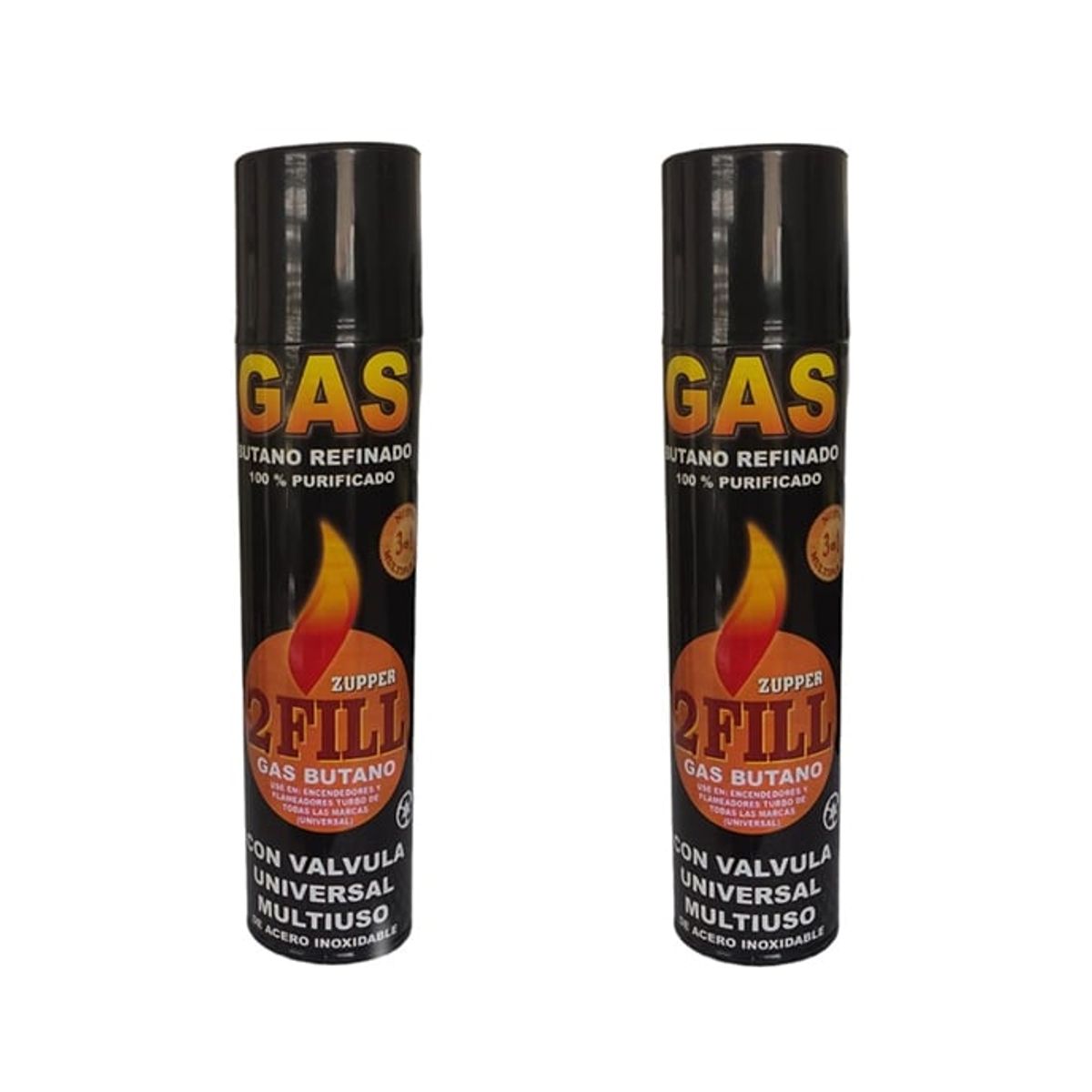 GENERICO - 2 Gas Butano Ultra Refinado Recarga Todo Tipo Encendedores