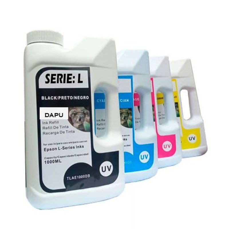 GENERICO - Pack Tinta Compatible Litro Uv Para Epson Negro Cian Magenta Amarillo
