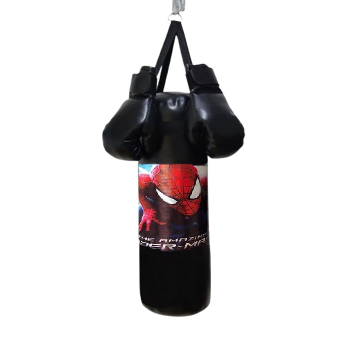 GENERICO - SACO DE BOX INFANTIL CON PAR DE GUANTES NEGRO MAS RELLENO