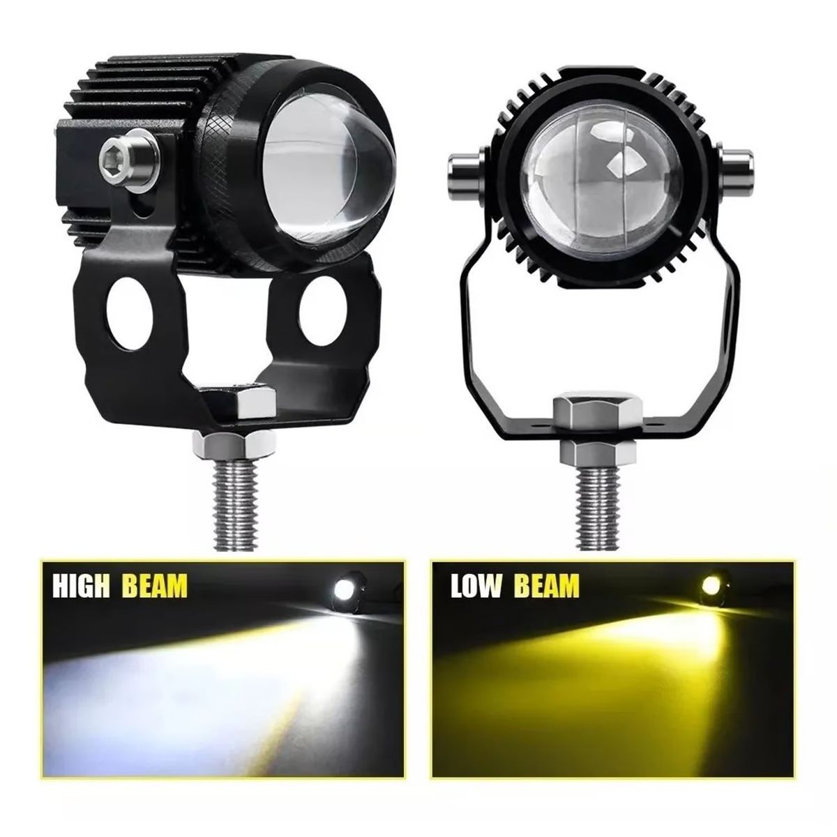 GENERICO - Par Faro Led Exploradora Laser Blanco Amarillo Moto Auto 60w