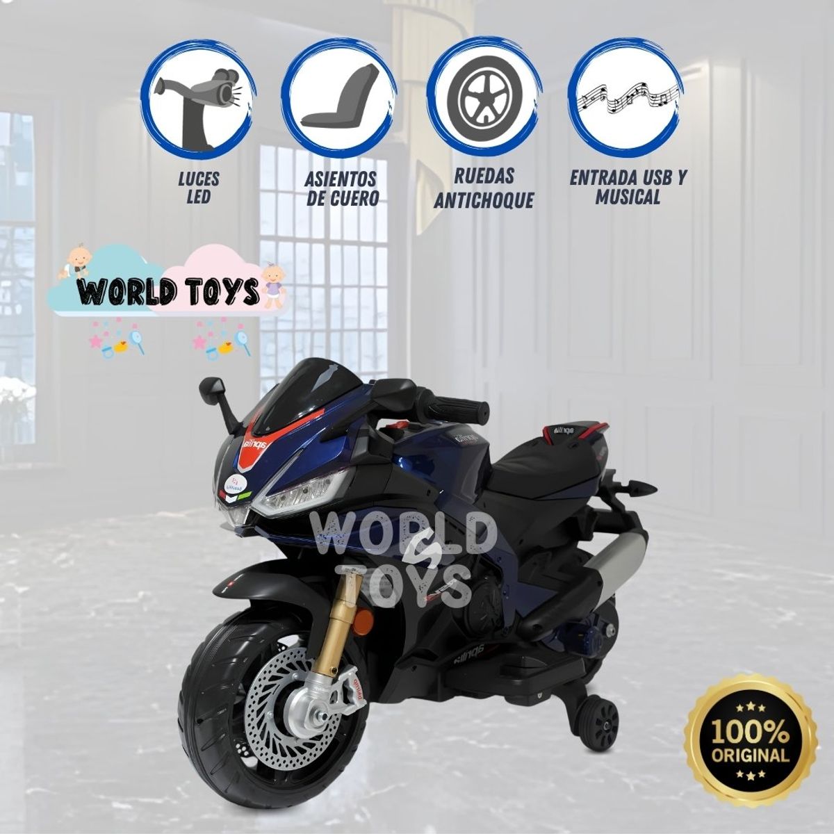 APRIL - Moto a Batería para Niños «YAMAHA» Licenced Blue