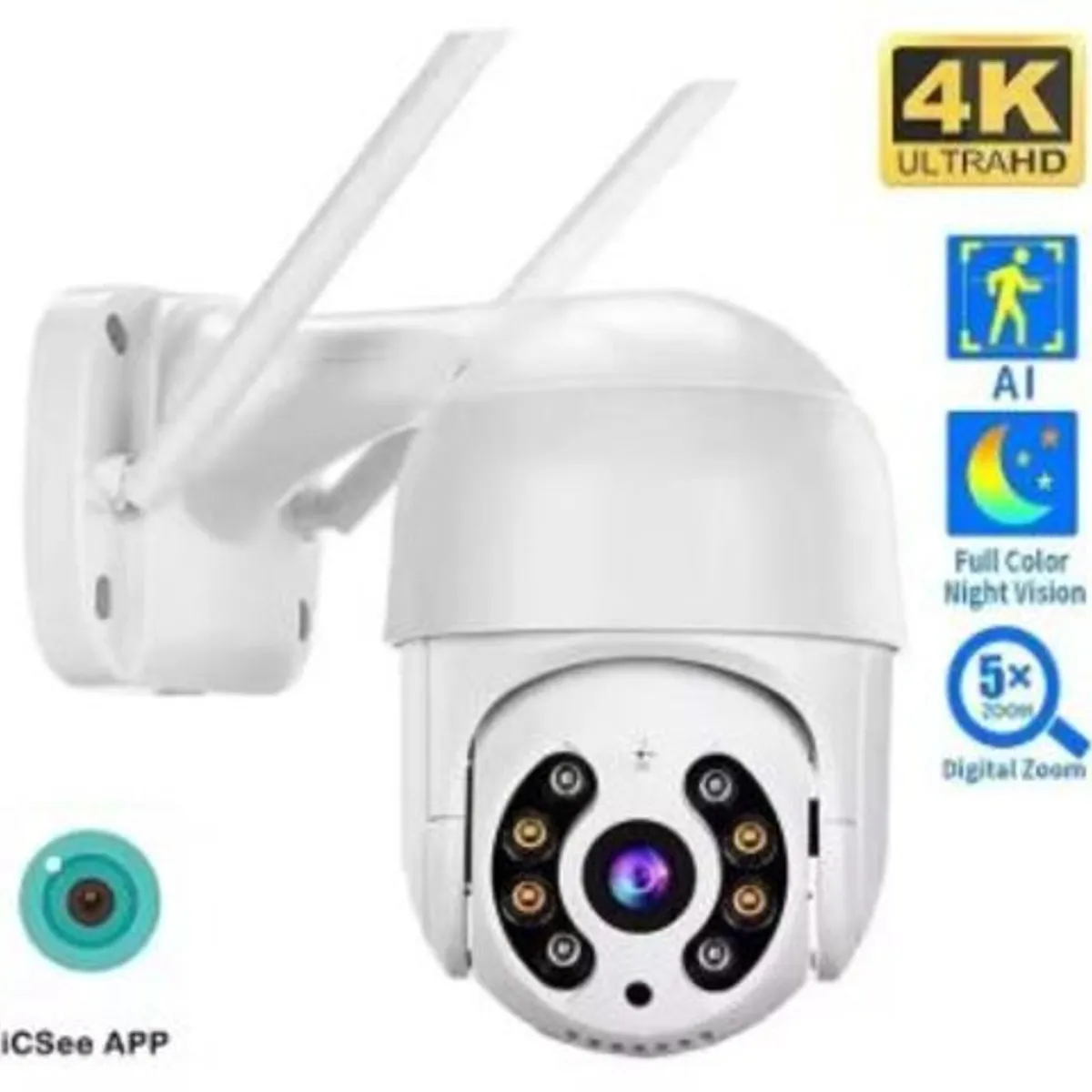 GENERICO - CAMARA WIFI GIRATORIA ICSEE 4MP ULTRA HD EXTERIOR-INTERIOR