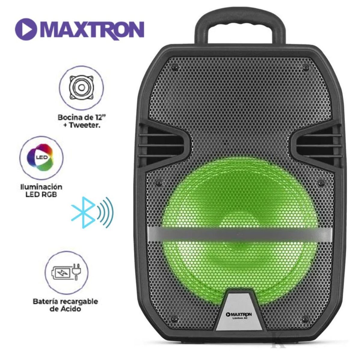 MAXTRON - PARLANTE BLUETOOTH MAXTRON PORTATIL MX323AC + MICROFONO INALAMBRICO