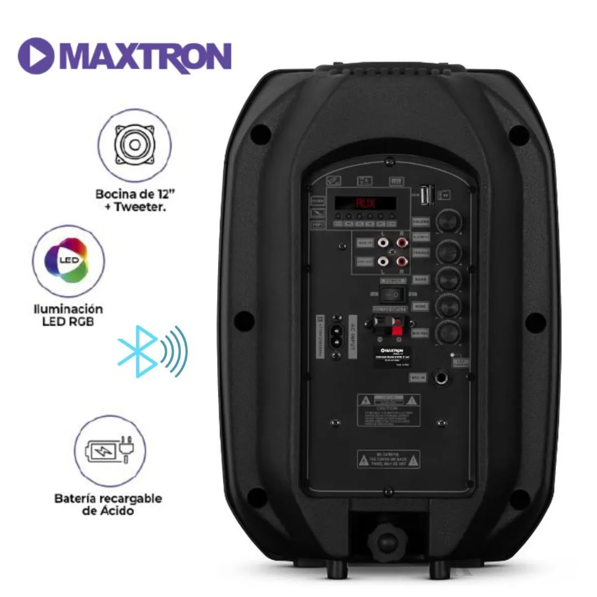 MAXTRON - PARLANTE BLUETOOTH PORTATIL MAXTRON MX323AC + MICROFONO INALAMBRICO