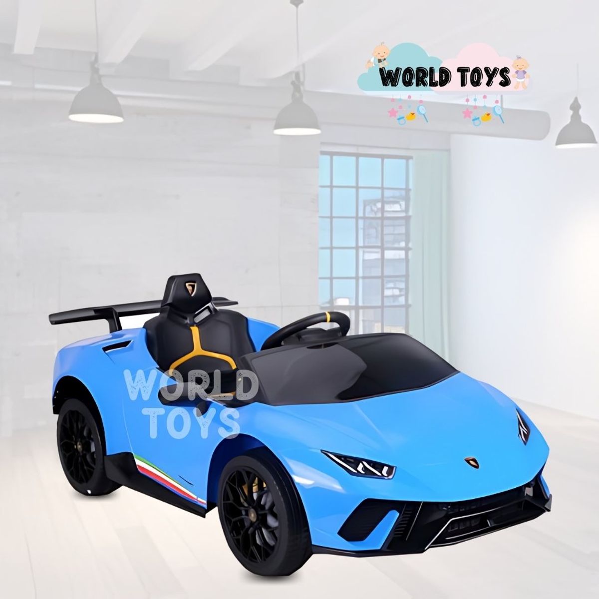 LAMBORGHINI - Auto a Batería Deportivo para Niños «HURACAN» Licenced Sky Blue