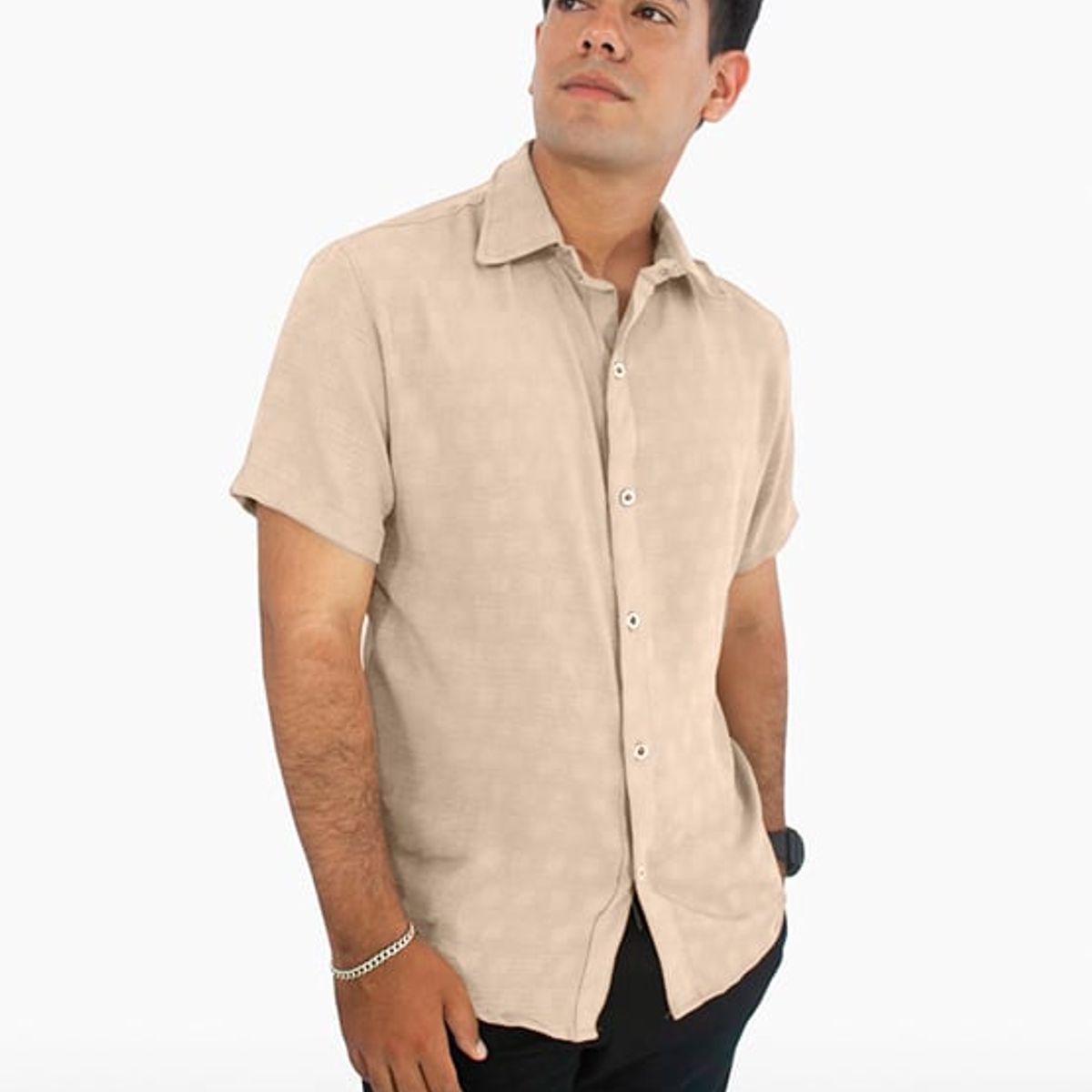 DM DEXMEN - Camisa Dexmen Casual Lino Beige