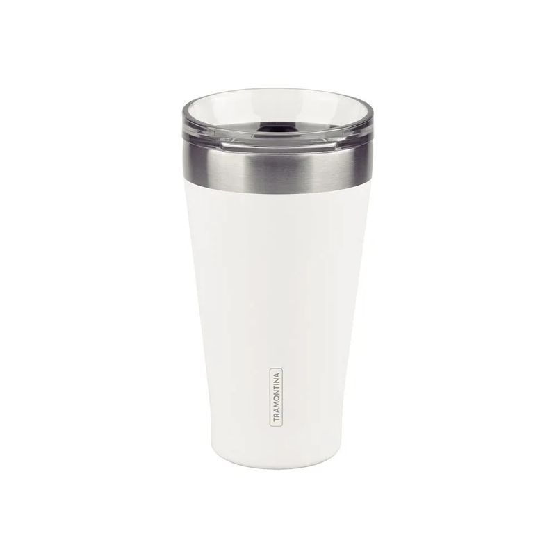 TRAMONTINA - Vaso Térmico con tapa 550 ml Blanco Exata - Tramontina