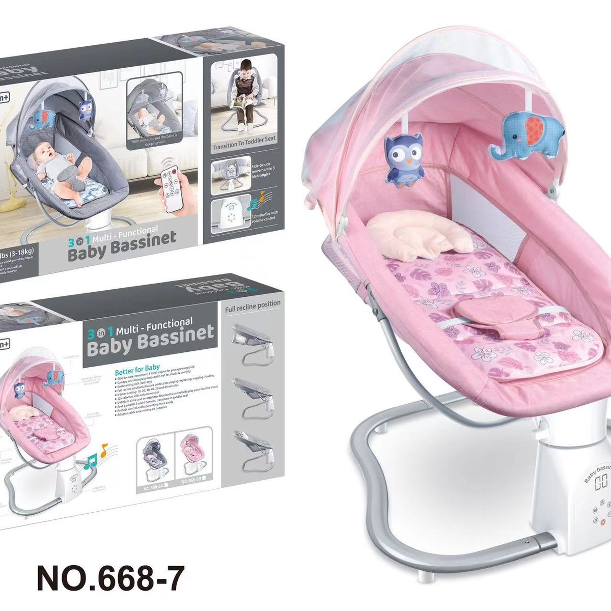 GENERICO - Silla Electrónica Mecedora Rosa