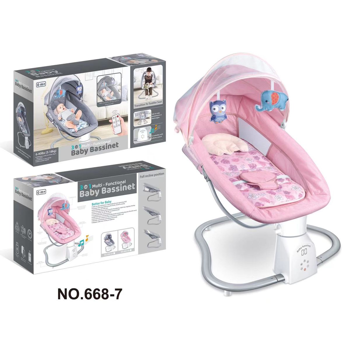 GENERICO - Silla Electrónica Mecedora Rosa