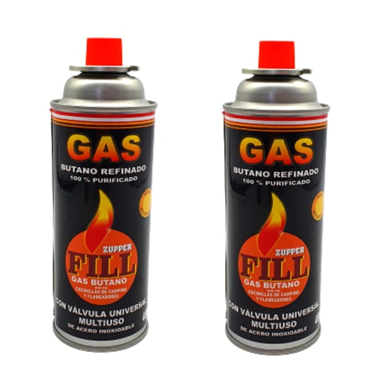 GENERICO - 2 Gas Butano Ultra Refinado valvula universal cocinillas Fill