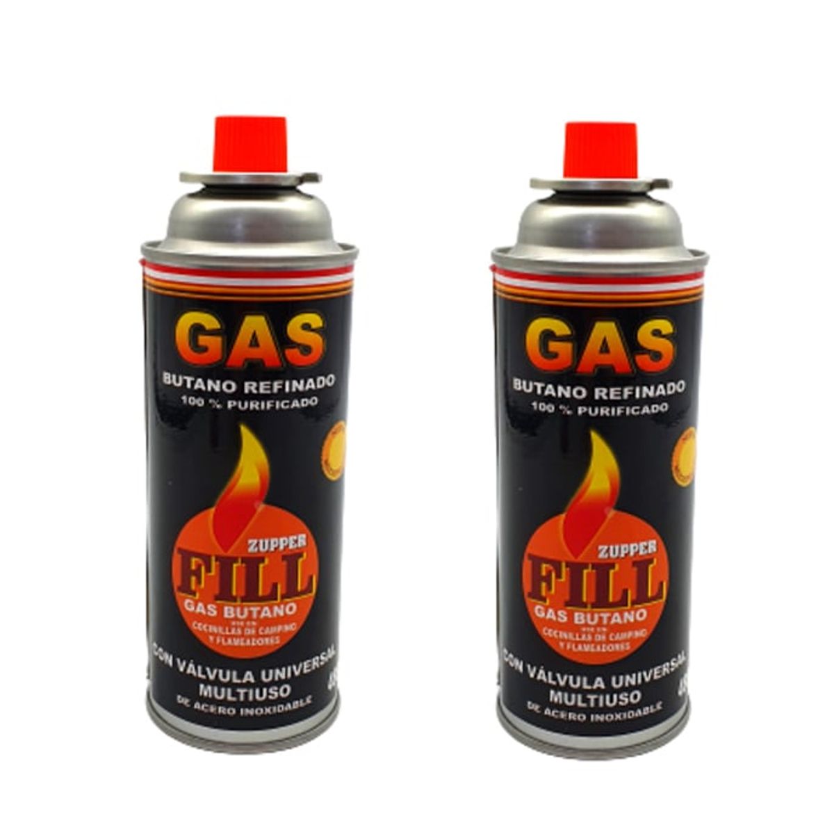 GENERICO - 2 Gas Butano Ultra Refinado valvula universal cocinillas Fill