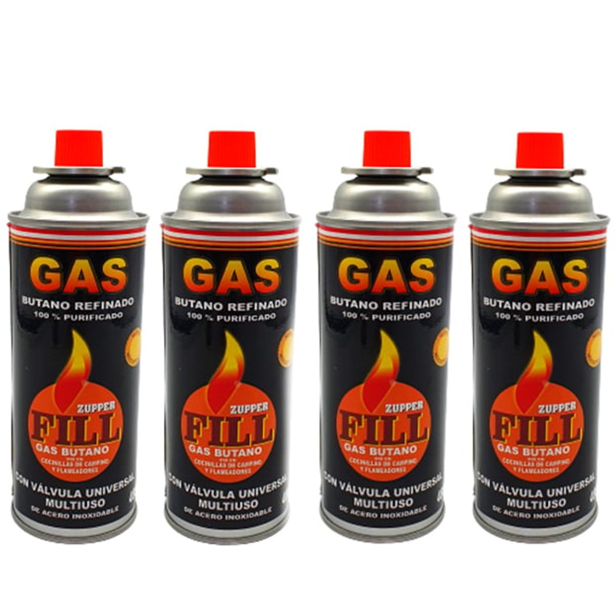 GENERICO - 4 Gas Butano Ultra Refinado valvula universal cocinillas Fill
