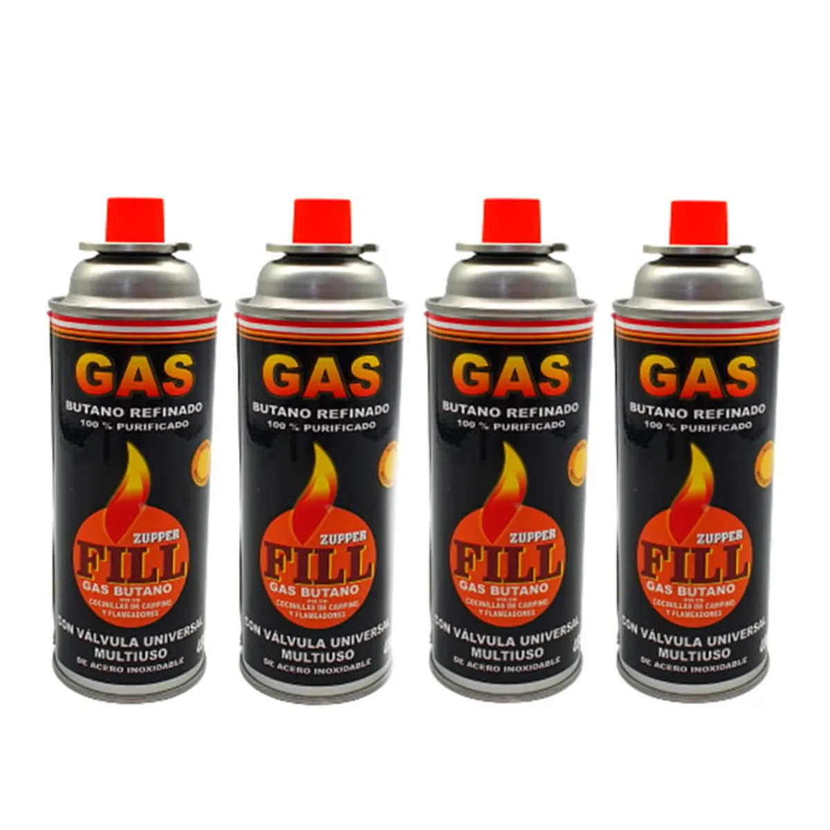 GENERICO - 4 Gas Butano Ultra Refinado valvula universal cocinillas Fill