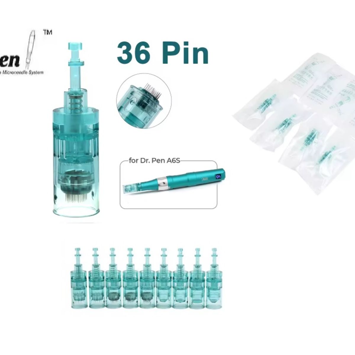 DR PEN - 10 Agujas 36 Pines para Dermapen A6S  DR PEN (NO INCLUYE EQUIPO)