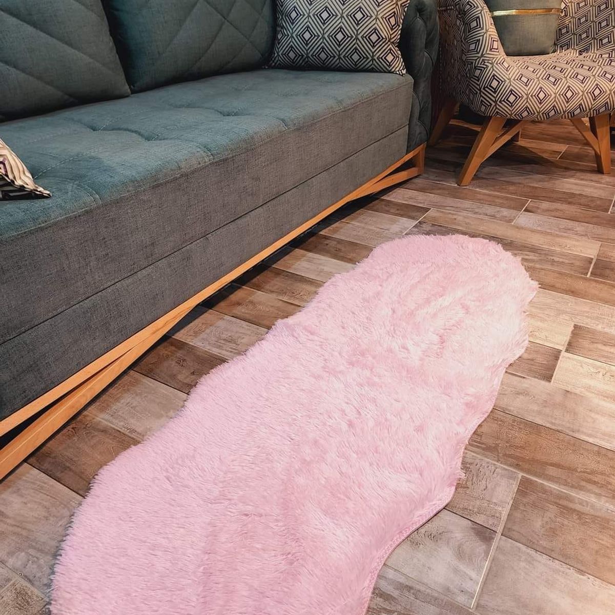 GENERICO - ALFOMBRA PELUDA NUBE 60x180CM ROSADO