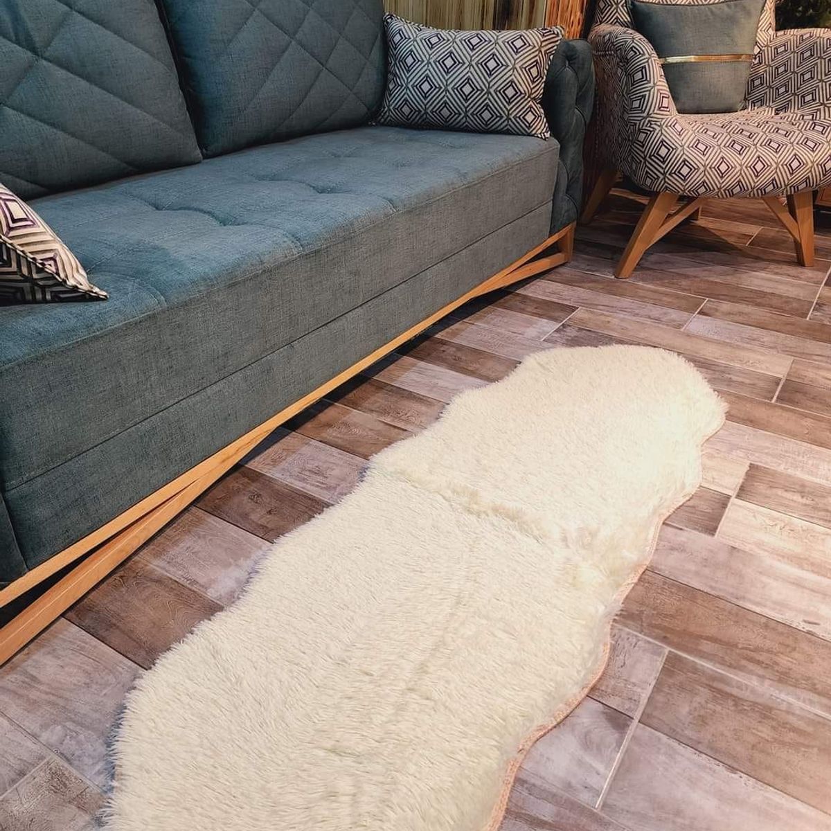 GENERICO - ALFOMBRA PELUDA NUBE 60x180CM PERLA