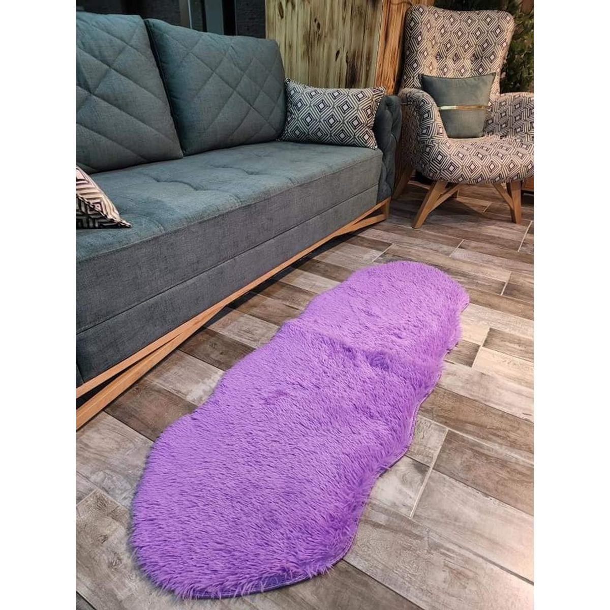 GENERICO - ALFOMBRA PELUDA NUBE 60x180CM  LILA