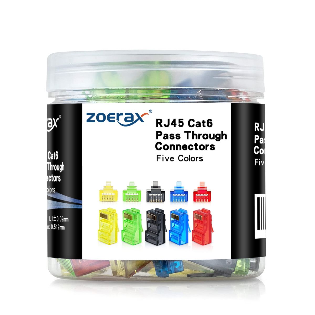 GENERICO - CONECTOR RJ45 CAT 6 - ZOERAX - PLASTICO DE COLORES - 100 UNIDADES
