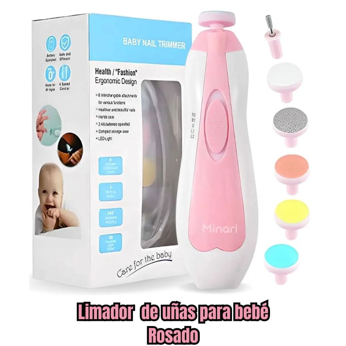 GENERICO - Pulidor De Uñas Eléctrico Para Bebes - Rosado