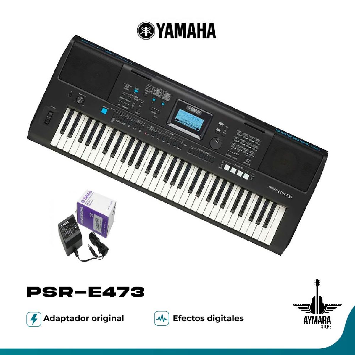 YAMAHA - Yamaha PSR-E473  Órgano Electrónico con Adaptador