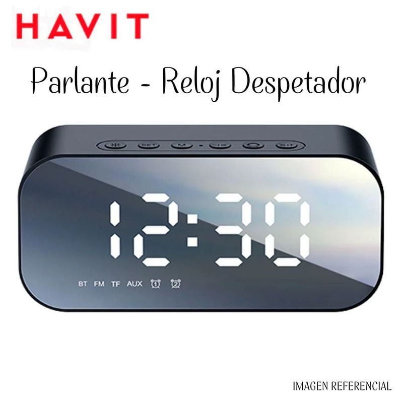 HAVIT - Parlante Bluetooth con Reloj y Despertador Havit M3