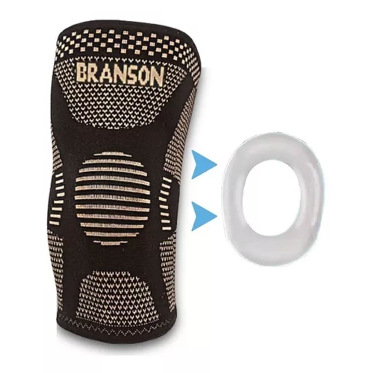 BRANSON - Rodillera Hilos de Cobre con Silicona Talla L