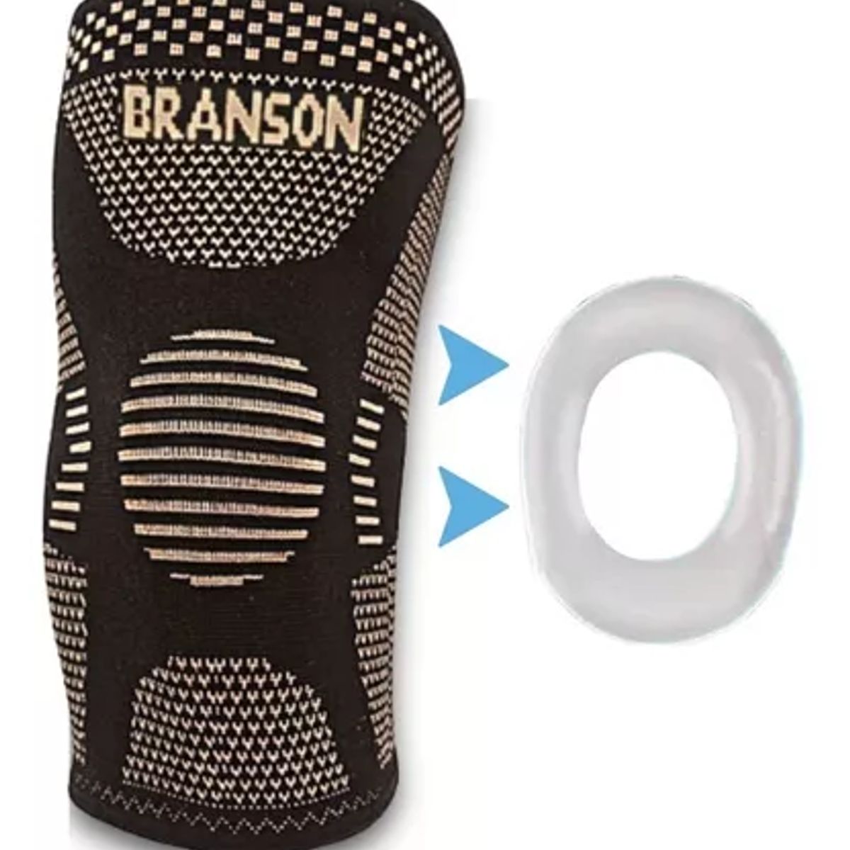 BRANSON - Rodillera Hilos de Cobre con Silicona Talla S