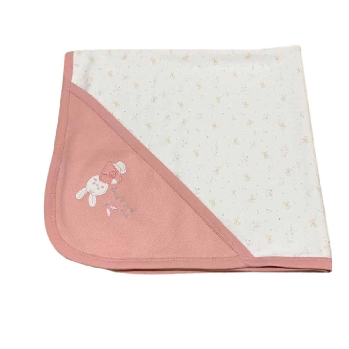 EUBEBE - Colcha para bebé  de algodón pima modelo rosado  conejo
