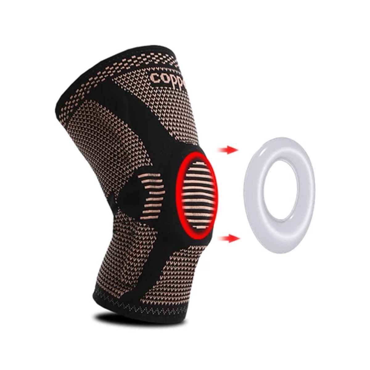 BRANSON - Rodillera Hilos de Cobre con Silicona Talla XL