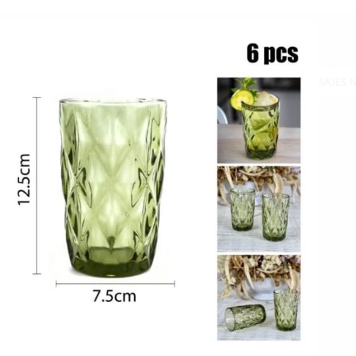 GENERICO - VASOS MODELO DIAMANTE 6 UNID A1